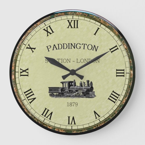 Paddington  Steam Engine  London England  1879 Large Clock