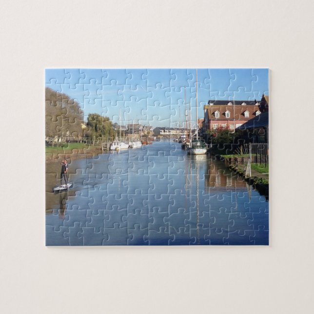 Paddle Boarder on Faversham Creek England Jigsaw Puzzle (Horizontal)