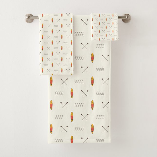 Paddle Boarding Boating Kayaking River Pattern Bath Towel Set (Insitu)