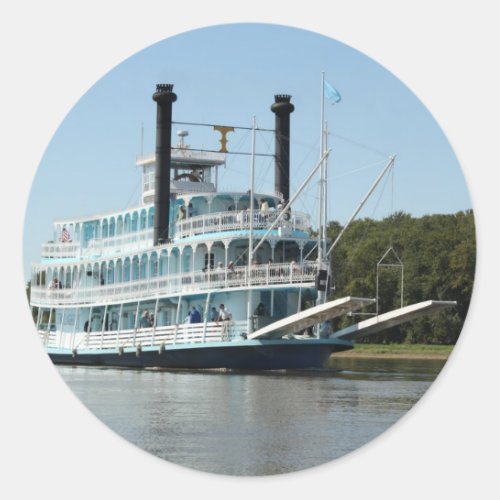 Paddle Boat  Barges Classic Round Sticker