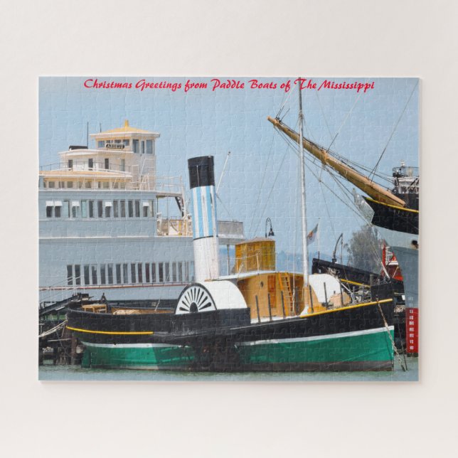 Paddle Boat Mississippi.Christmas Greetings Jigsaw Puzzle (Horizontal)