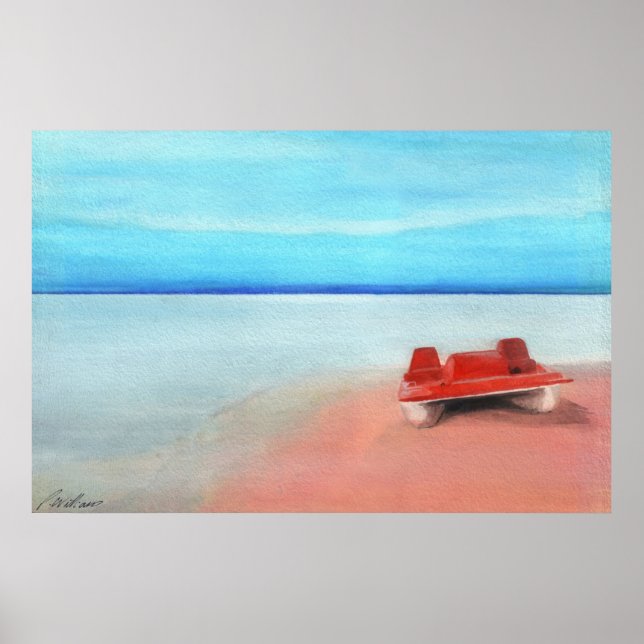 Paddle Boat on Pink Sands Poster (Front)