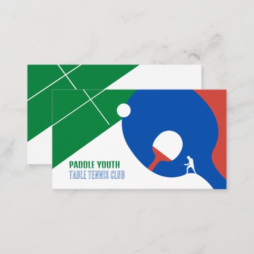 Paddle Design Table Tennis Club Instructor Business Card