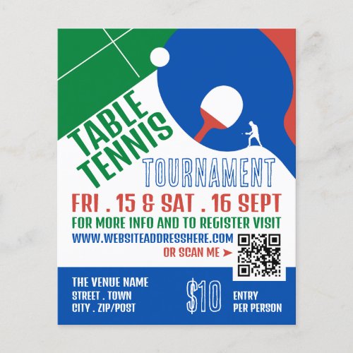 Paddle Design Table Tennis Tournament Advertising Flyer