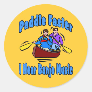 Paddle Faster Banjo Music Classic Round Sticker