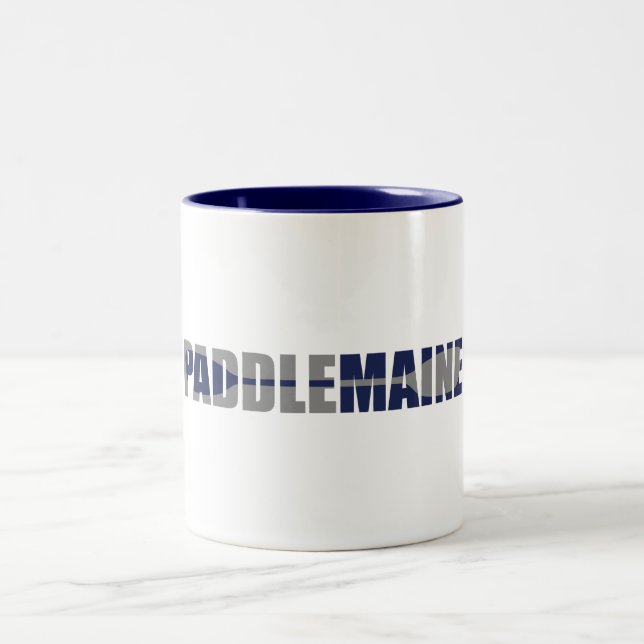 Paddle Maine Kayaking Two-Tone Coffee Mug (Center)