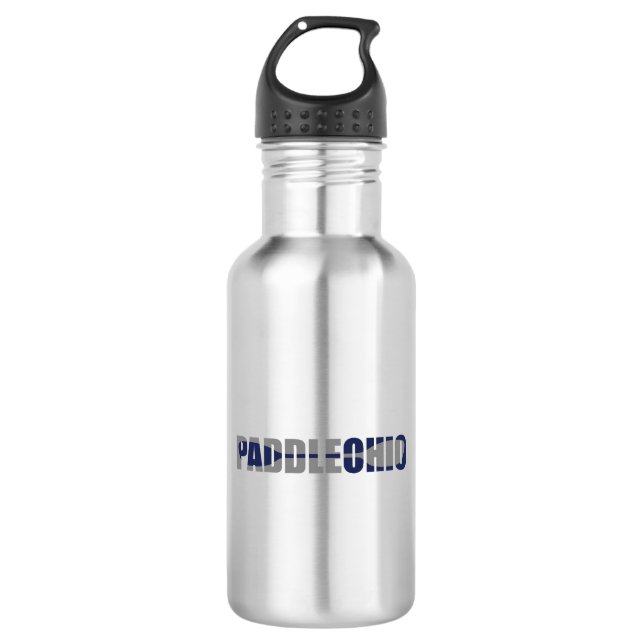 Paddle Ohio Kayaking Stainless Steel Water Bottle (Front)