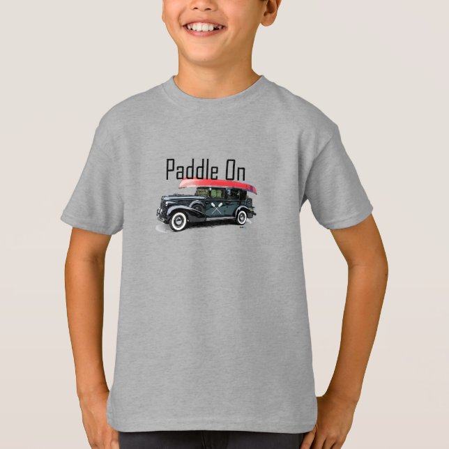 Paddle On Classic Car Design - Kids' Basic T-Shirt (Front)