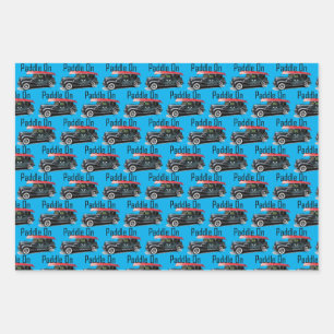 Paddle On Classic Car Design - Wrapping Paper Shee