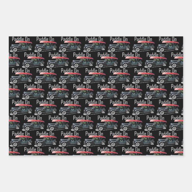 Paddle On Classic Car Design - Wrapping Paper Shee (Front)