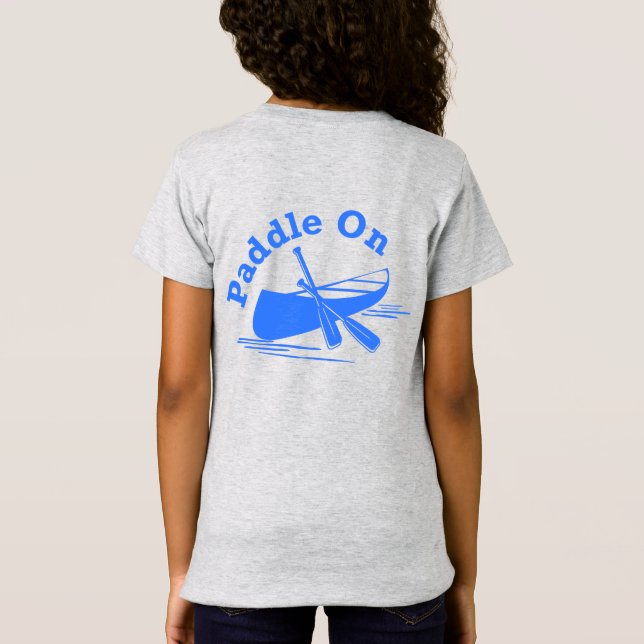 Paddle On Design - Girls' Fine Jersey T-Shirt (Back)