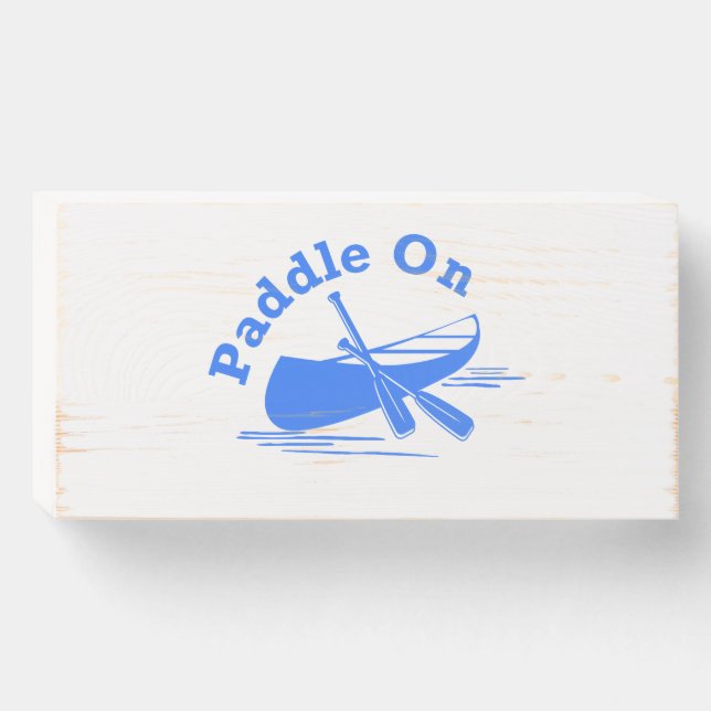 Paddle On Design - Wood Box Sign (Front Horizontal)