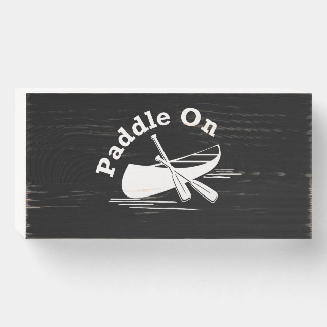 Paddle On Design - Wood Box Sign (Front Horizontal)