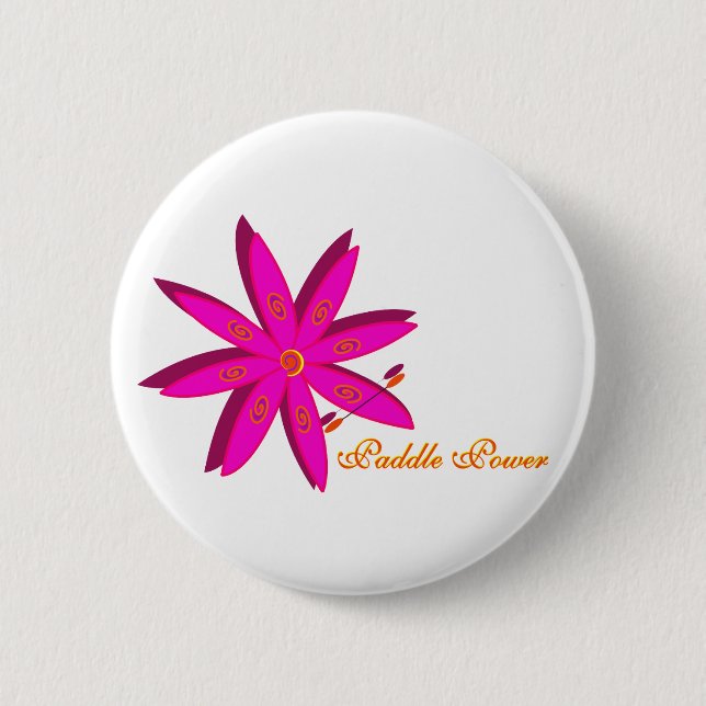 Paddle Power (Pink) Pinback Button (Front)