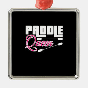 Paddle Queen Girl Kayak Metal Ornament