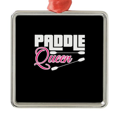 Paddle Queen Girl Kayak Metal Ornament