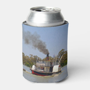 Paddle Steamer Chugging Down River Murray, Can Cooler