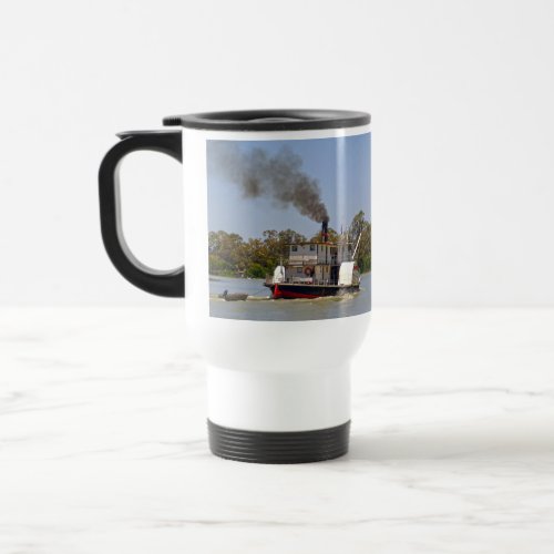 Paddle Steamer Chugging Down The River Travel Mug