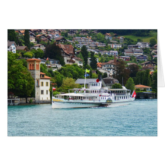 Paddle steamer on Lake Thun Cards (Front Horizontal)