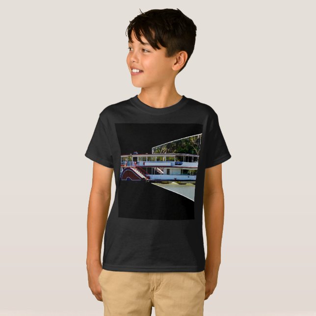 Paddle Steamer On The River, T-Shirt (Front Full)