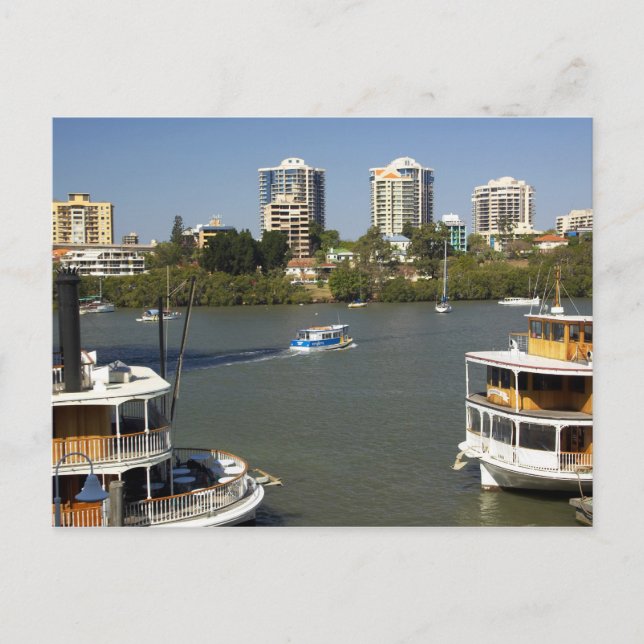 Paddle Steamers, Brisbane River, Brisbane, Postcard (Front)