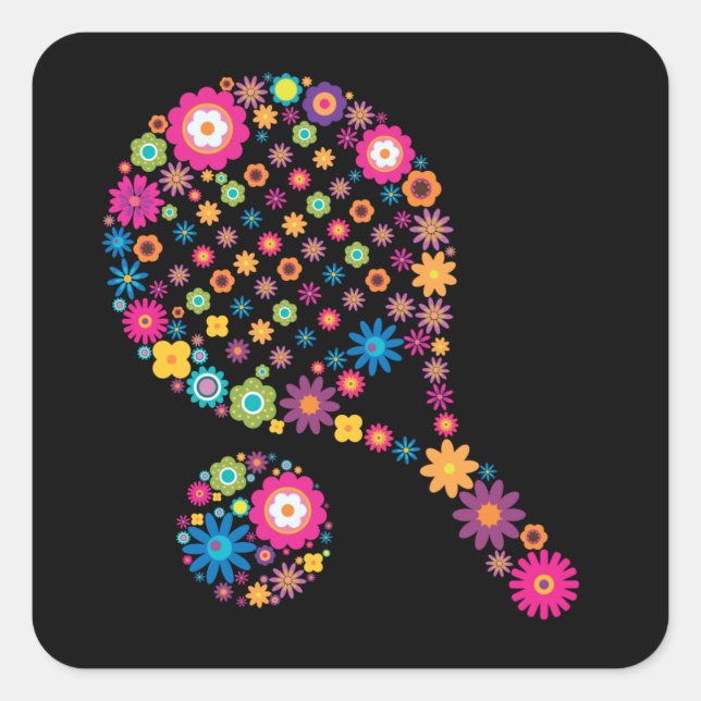 Paddle Tennis Square Sticker (Front)