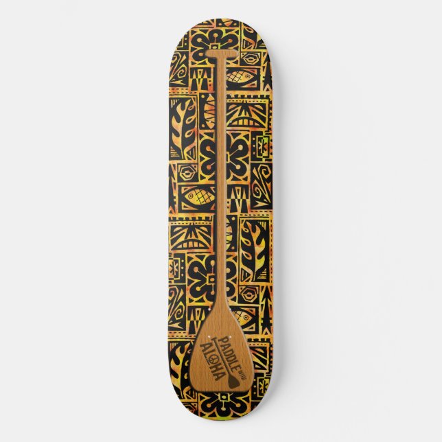 Paddle with Aloha Skateboard Deck (Front)