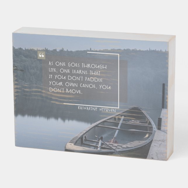 Paddle Your Own Canoe Wooden Box Sign (Angled Horizontal)