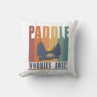 Paddle your worries away! throw pillow