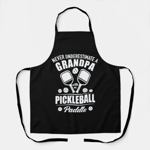 Paddleball _ Grandpa With A Pickleball Paddle  Apron