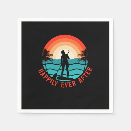 Paddleboard And She Lived Happily Ever After Girl  Napkins