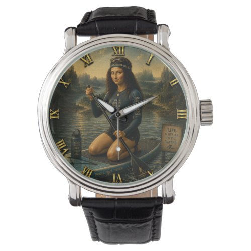 Paddleboard Funny Mona Lisa SUP Gift for Paddle Watch