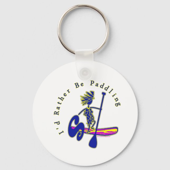 Paddleboard I'd Rather Be Paddling Keychain (Front)