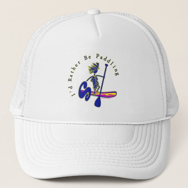 Paddleboard I'd Rather Be Paddling Trucker Hat (Front)