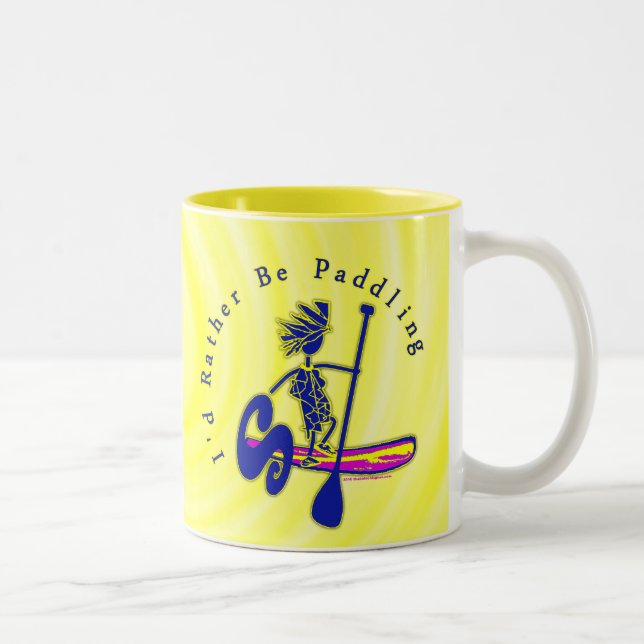 Paddleboard I'd Rather Be Paddling Two-Tone Coffee Mug (Right)