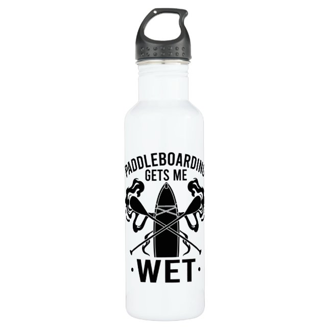 Paddleboard Paddleboarding Stainless Steel Water Bottle (Front)