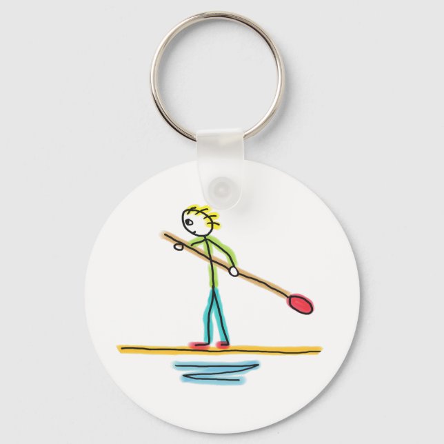 Paddleboard Stickman Keychain (Front)