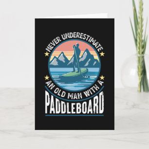 Paddleboarding Birthday Gift for Old Man Dad Card