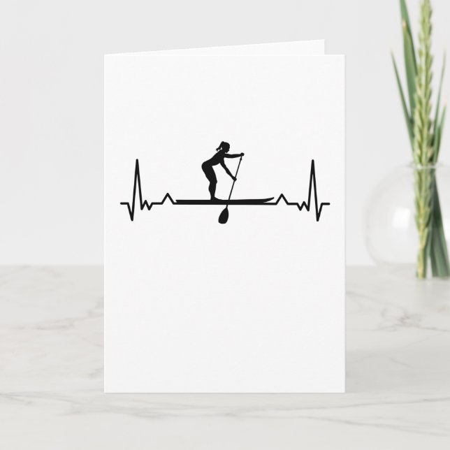 Paddleboarding Sup Girls Heartbeat Gift Card (Front)