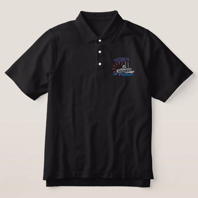 Paddleboat Embroidered Polo Shirt (Design Front)