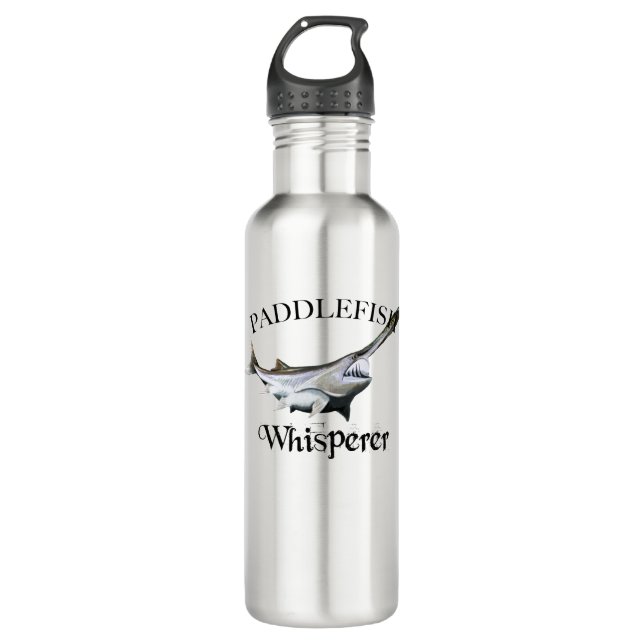 Paddlefish Whisperer Light Stainless Steel Water Bottle (Front)