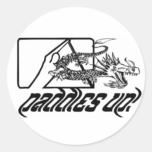 PADDLES UP! CLASSIC ROUND STICKER (Front)