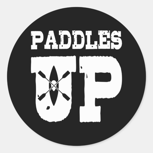 PADDLES UP Funny Kayaking Canoe Gear Kayaker Classic Round Sticker (Front)