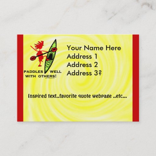 Customizable Paddles Well With Other Business Cards