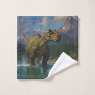 Paddling Brontosaurus & River Fun Bath Towel Set