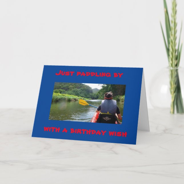**PADDLING BY TO WISH YOU A HAPPY BIRTHDAY** CARD (Front)