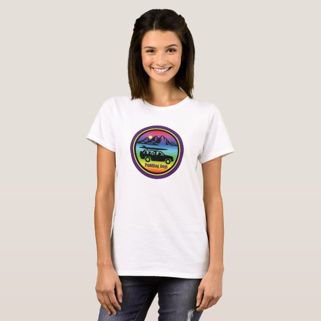 Paddling Dogs Purple Rainbow Logo T T-Shirt (Front Full)