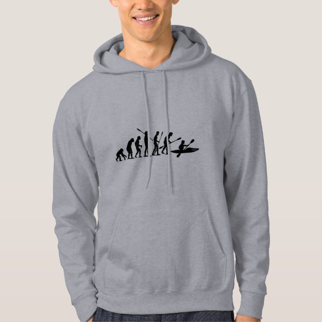 Paddling Evolution (kayak) Hoodie (Front)