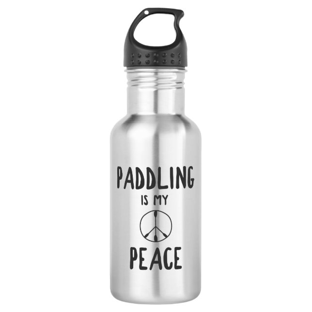 Paddling Is My Peace Stainless Steel Water Bottle (Front)