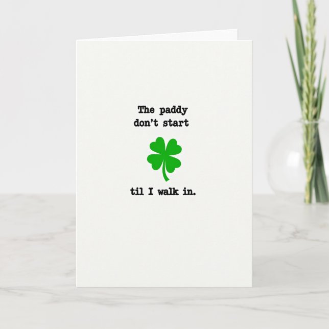 Paddy Arrival Irish Fun Card (Front)